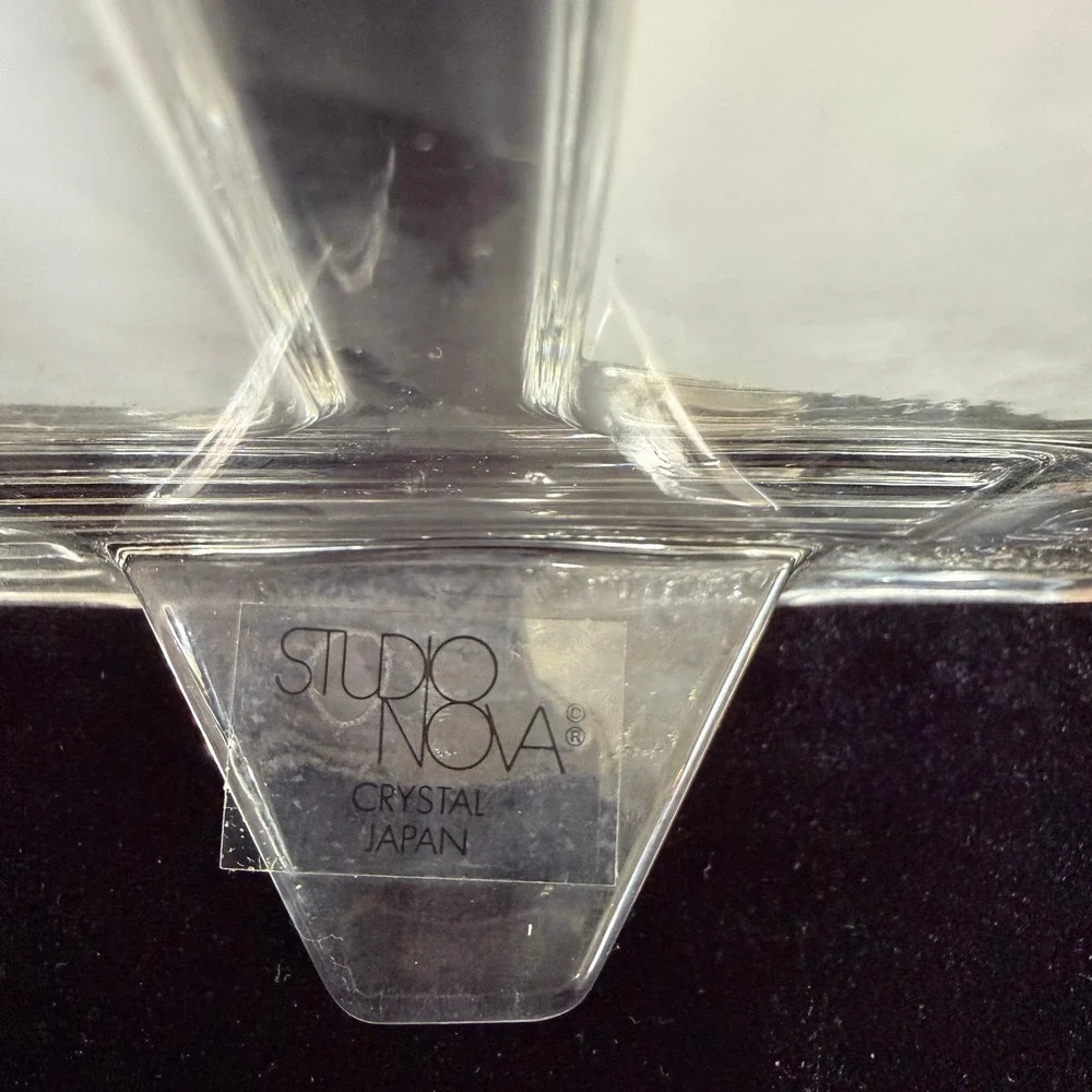 Vintage Studio Nova Clear Glass School Bus Picture Frame Double Photo w/Box